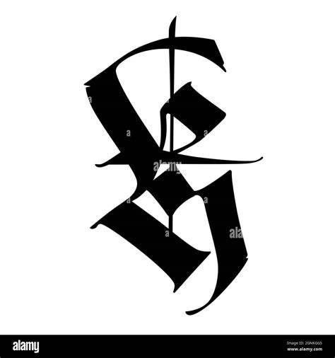 Letter K In The Gothic Style Vector Alphabet The Symbol Is Isolated