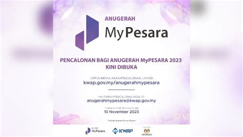 Pencalonan Anugerah Mypesara Kwap Dibuka Untuk Sektor Awam Berita Harian