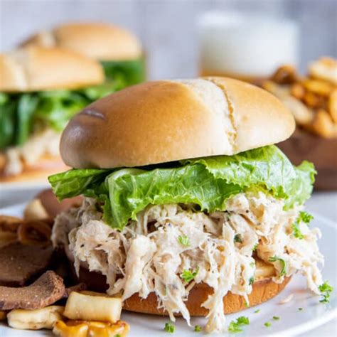 Slow Cooker Chicken Caesar Sandwiches Valerie S Kitchen