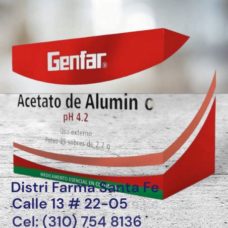 Acetato De Aluminio Genfar X Sobres