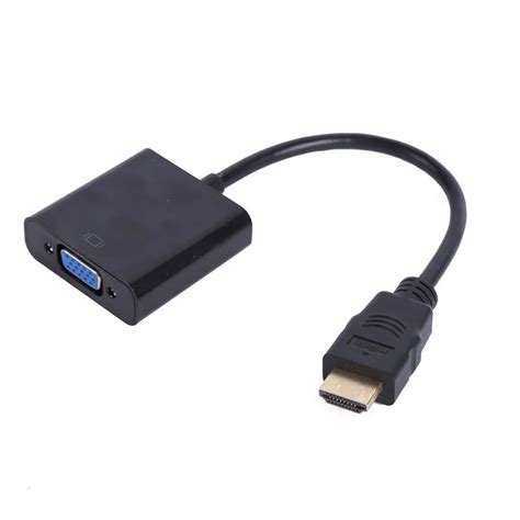 New 1080p Hdmi Male To Vga Female Video Converter Adapter Cable For Pc