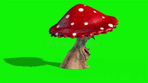 Mushroom Monster Hit It Side Green Screen 3d Rendering Animation Stock Video Video Of