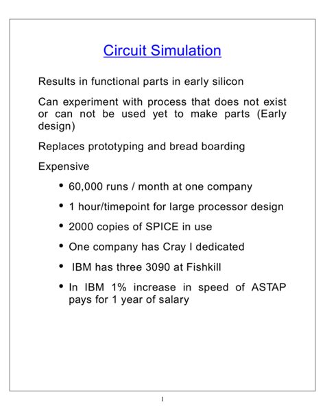 Circuit Simulation