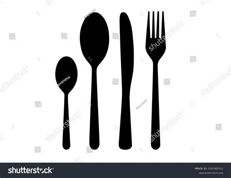 Spoon Fork Knife Clipart Stock Vector (Royalty Free) 2203302511 ...