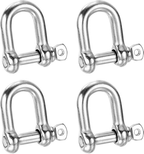 Patikil Screw Pin Shackle M8 516 705lbs 4 Pack 304 Stainless Steel D