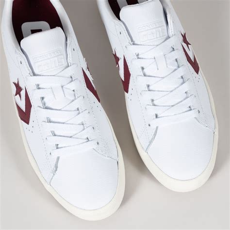 Converse Cons Leather PL Vulc Pro Ox (White/Deep Bordeaux/Egret