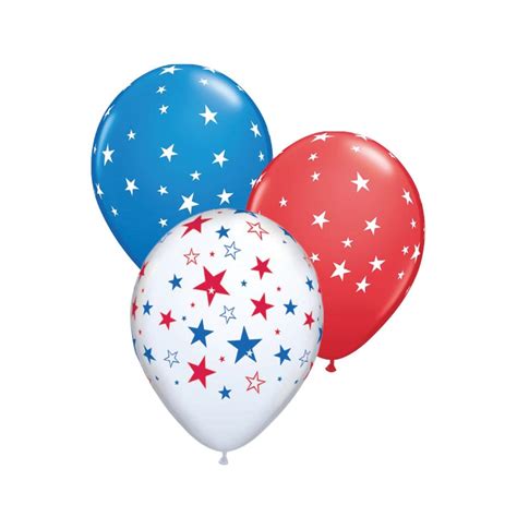 Patriotic Latex Star Balloons 6ct The Party Darling