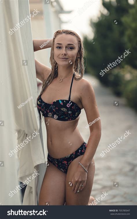 Sexy Blonde Haired Blonde Beautiful Girl Wet Stock Photo Shutterstock