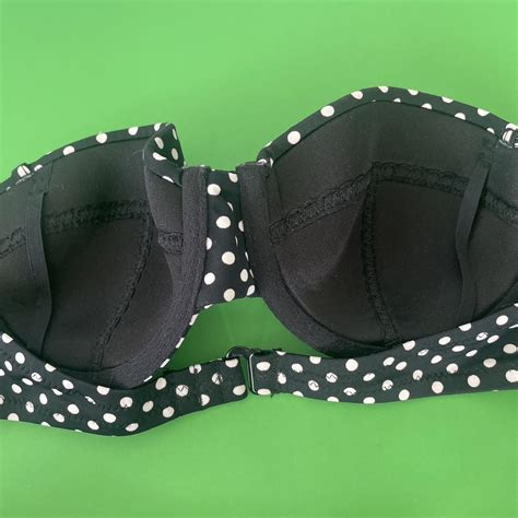 J Crew Black And White Polka Dot Bikini Top Size B Depop