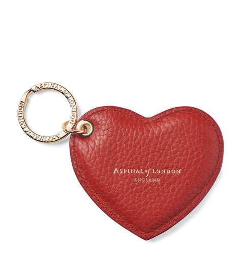 Womens Aspinal Of London Red Leather Heart Keyring Harrods