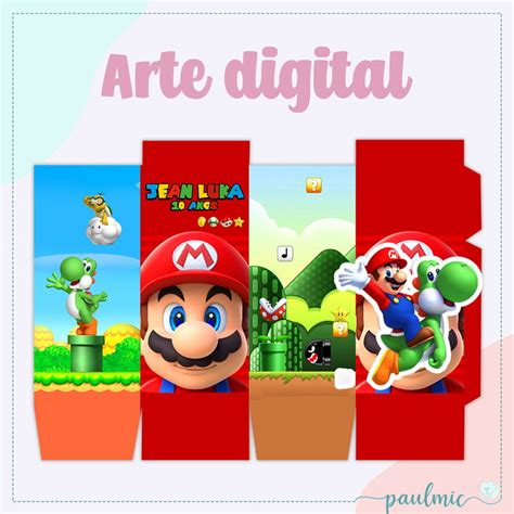 Arte Digital Caixa Milk Mario Bross Elo Produtos Especiais