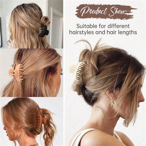 4pcs Double Toothed Hair Clips 25 Inch 64cm Medium Hair Claws