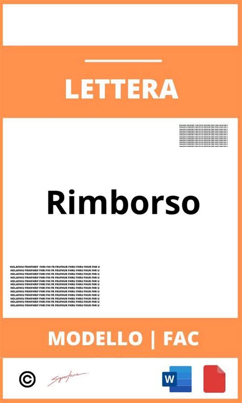 Esempio Lettera Di Rimborso