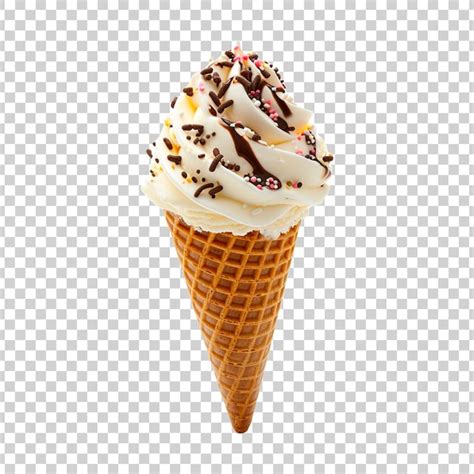 Premium PSD Ice Cream Cone On A Transparent Background