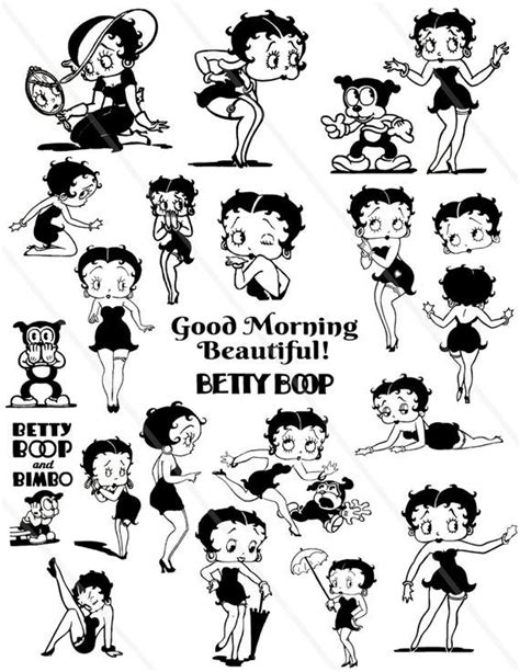 Betty Boop Clip Art Digital Collage Sheet Png Files Vintage Betty Boop