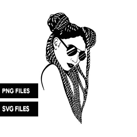 Black Woman Braids Hairstyle Png Svg Files Dreads Beauty Salon Logo