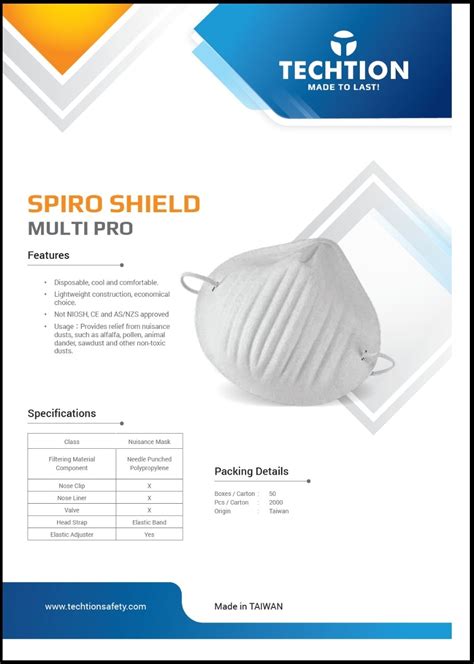 Techtion Spiro Shield Multi Pro Mask Gulf Safety