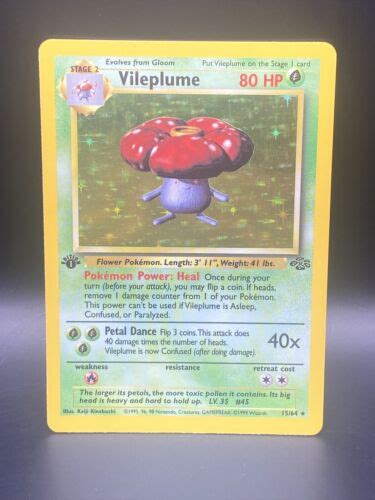 Pokemon Card Vileplume Jungle St Edition Holo Rare Ebay