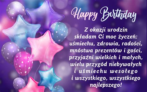 Urodziny Happy Birthday Balony Zyczenia Urodzinowe Z Okazji