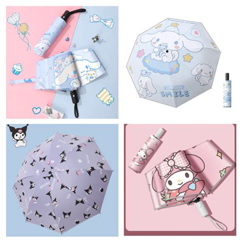 Sanrio Umbrella Kawaii Kuromi Cartoon Pochacco Cinnamoroll Automatic