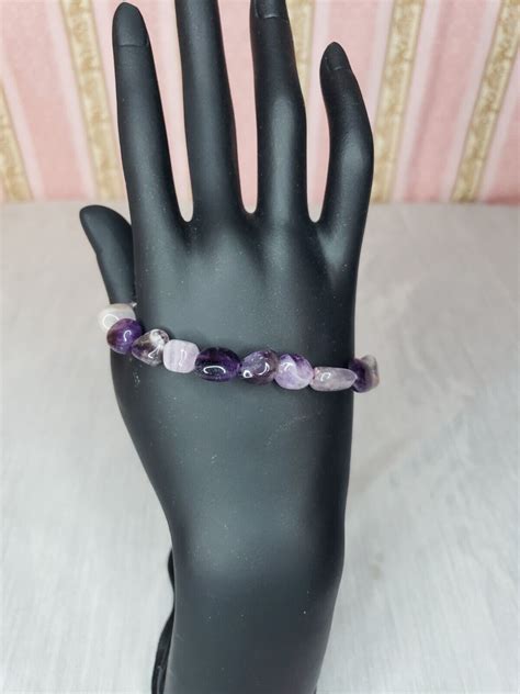 Gorgeous Amethyst Bracelet Stretch Natural Amethyst Gem