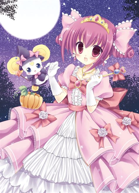 Safebooru D Bad Id Blue Eyes Blush Bow Candy Smile Precure Dress Earrings Full Moon Gloves