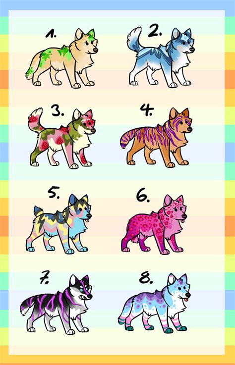 Cute Summer Theme Wolf Adopts 2 8 Open By Mrwolf86 On Deviantart