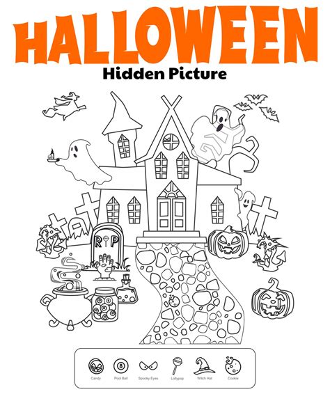 Halloween Hidden Picture - 15 Free PDF Printables | Printablee