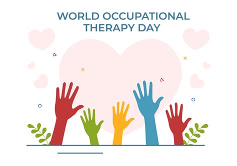 World Occupational Therapy Day Celebration Hand Drawn Cartoon Flat