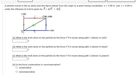 SOLVED A Particle Moves In The Xy Plane See The Figure Below From