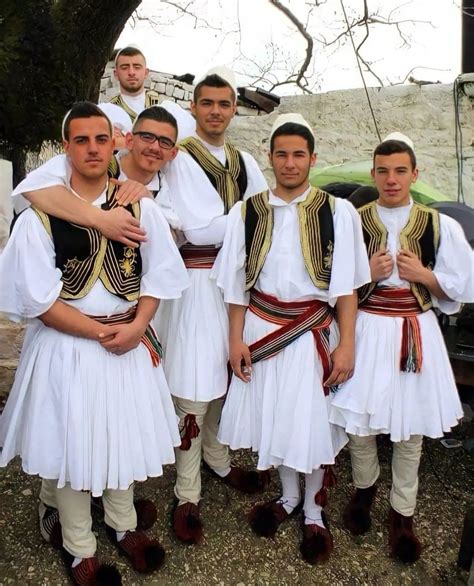 Albanians In Traditional Clothing From Southern Albania Albanian