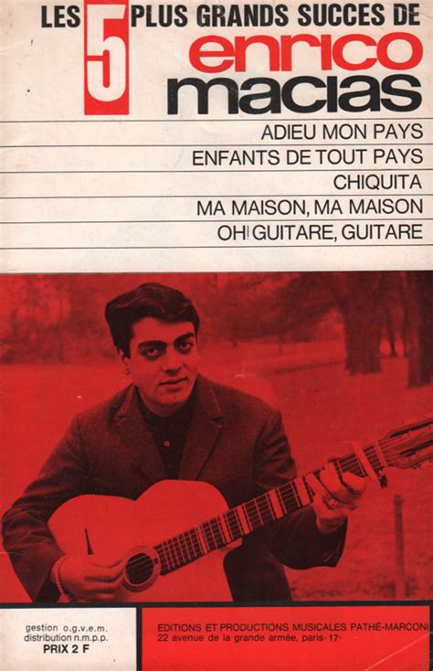 Cinq Plus Grands Succ S De Enrico Macias Les Le Temps Des Chansons