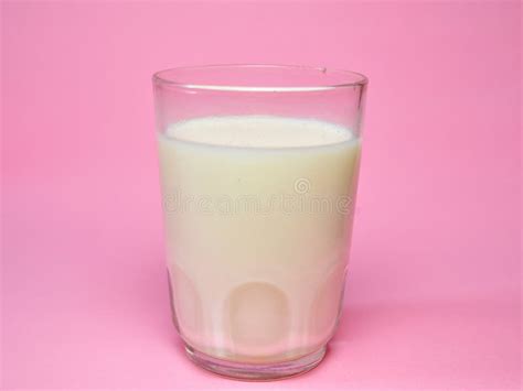 Glass Of Fresh Milk Isolated On Pink Background Stock Image Image Of Background Diet 155404285