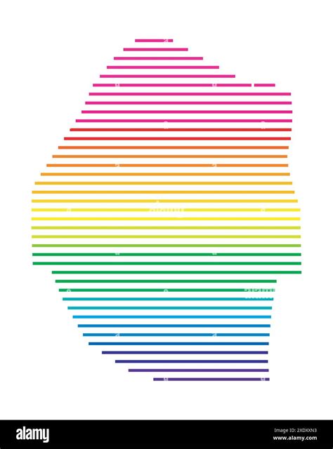 Abstract Map Of Eswatini Showing The Country With Horizontal Parallel