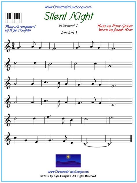 Sheet Music With The Words Silent Night