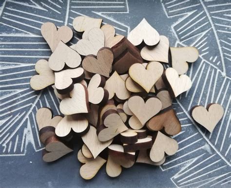 Wood Hearts Craft Supplies Wedding Hearts Valentine S Etsy