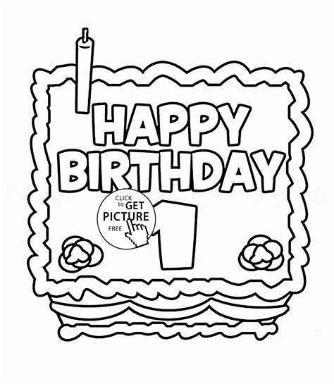 Coloring Pages 1st Birthday