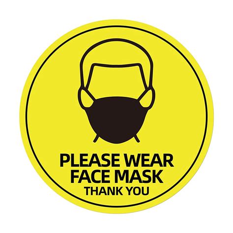 Buy 10 Pack 8 Please Wear Face Sign Sticker Public Safety Decal Face