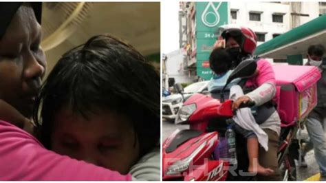 Tular Rider Wanita Ini Bawa Anaknya Yang Buta Ikut Hantar Makanan