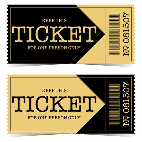 Golden Black Tear Off Ticket Template Event Show Party Or Concert Entrance Pass Vector