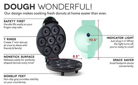 Dash Mini Donut Maker Machine For Kid Friendly Breakfast Snacks