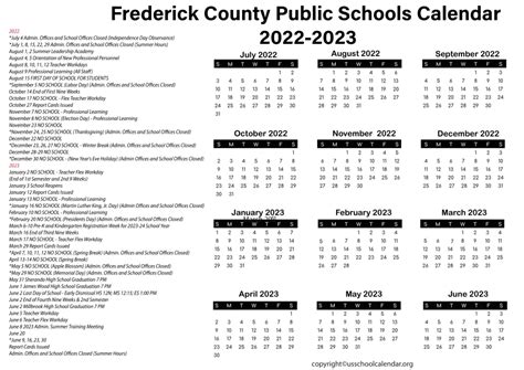 Frederick County Public Schools Calendar - US School Calendar