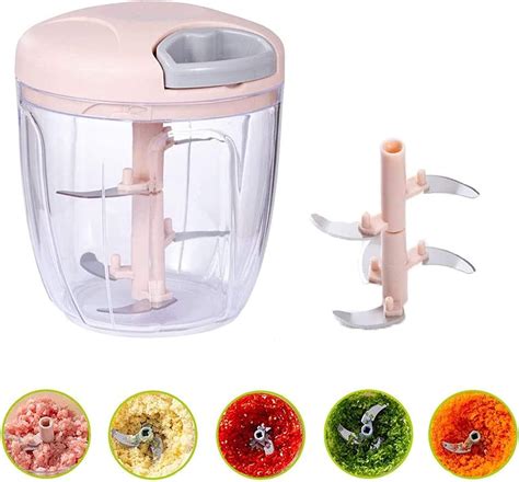 Vegetable Chopper Manual Garlic Chopper Ml Ml Hand Powered Food