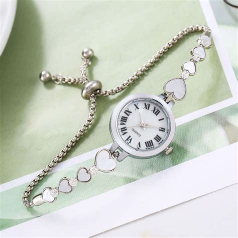 Jual Luxelane Jam Tangan Wanita Rantai Serut Silver Gold Cewek Elegan Mewah Korea Berlian Bentuk