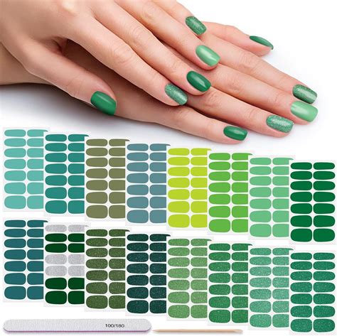 Amazon Danneasy Sheets Green Nail Polish Strips Nail Wraps For