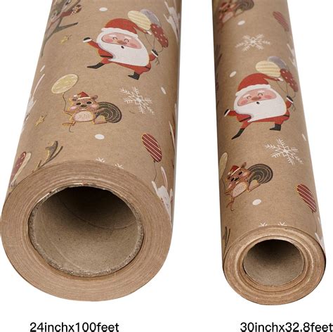 Buy RUSPEPA Christmas Wrapping Paper Kraft Paper Dancing Santa Claus