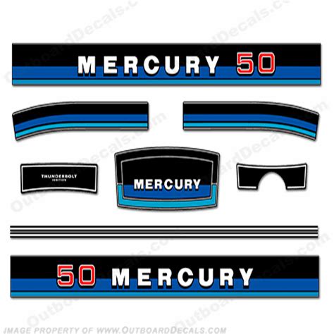 Mercury 1983 50hp Outboard Engine Decals