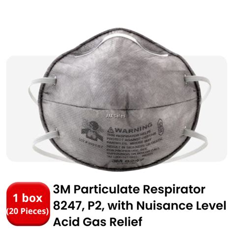 3m 8247 R95 Respirator With Nuisance Level Organic Vapor 20pcsbox