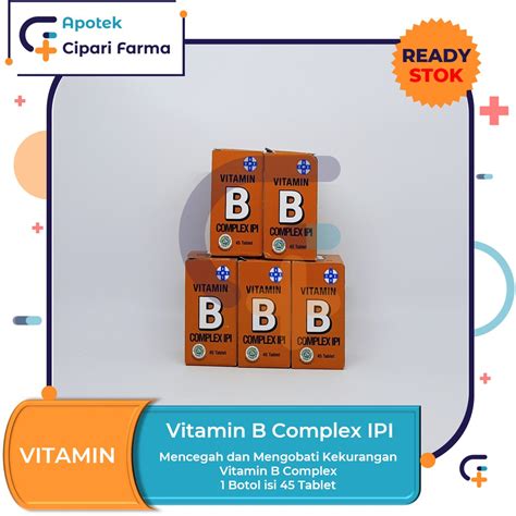 Jual Vitamin B Complex Kompleks Ipi Isi 45 Tablet Shopee Indonesia