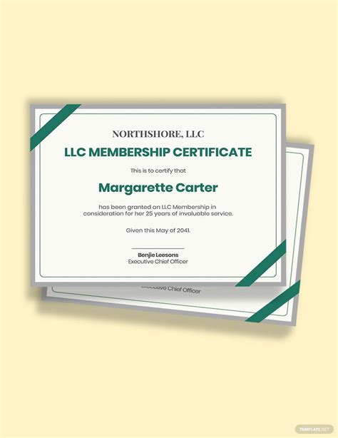 Llc Membership Certificate Template Word